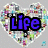 six pixelated buddy icons with text and silhouettes, featuring 'Life', 'revoies', 'around', 'ipods', and three variations of blue exclamation marks