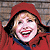 A 50x50 pixel animated buddy icon featuring a person in a red hooded jacket with text elements and date, arranged in a contact sheet layout.