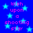 Blue background with light blue stars and pink text reading "Wish upon a shooting star" repeated in a pattern
