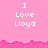 Pixelated pink background with white text "I Love Lloyd" repeated across multiple sections, separated by a jagged pink border.