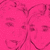 A static image with a solid pink background and faint, dark red abstract curved lines forming an indistinct pattern.