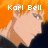 Pixelated anime-style character with orange hair and dark clothing, showing two states with text above the head.