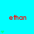 Red text 'ethan' repeated across cyan background with green heart icons in vertical , one gray rectangle visible on right edge