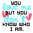 Pixelated text-based buddy icon with cyan and black lettering, pink heart symbols, and a white background.