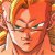 Pixelated close-up of a character with orange hair and green eyes, wearing a red headband, against a blurred background of warm tones.