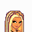 Pixel art of a blonde woman in a red crop top with white logo, blue jeans with red laces, and red boots, standing next to the word 'ecko' on a dotted background.