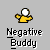 Two side-by-side pixel art buddy icons with identical text labels, each showing a stick figure in different colored shirts and poses against a gray background.