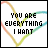 25 identical heart-shaped icons with text "YOU ARE EVERYTHING I WANT" in black, each featuring a multicolored outline and yellow checkmark