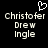 Pixelated text displays 'Christopher Drew Ingle' with a heart symbol above the name on black background.