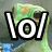 Green lizard-like creature with large eyes and orange cheek spots, one side showing 'LOL' text overlay in bold white letters.