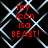 Red text 'my icon is a BEAST!' on black background with white geometric lines, animated with shifting line patterns.