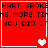 Red background with black pixelated text reading "HART BROKE HE MORE TIME YOU DID IT" and four heart symbols in different states across a