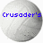 Pixelated white volleyball with blue text overlays reading Crusader's, Volleyball, and Rocks! across three views.