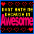 A 4x4 contact sheet of identical animated frames showing a pixel art icon with red heart borders, yellow text, and pink 'Awesome' text on black background.
