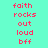 text-based icons with cyan background and green highlight displaying repeated phrases in pink pixelated font
