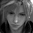 Grayscale pixelated portrait of a person with short hair, closed eyes, and visible facial features including nose and mouth.