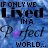 Animated text-based image showing 'IF ONLY WE Lived IN A Perfect WORLD...' with changing letter colors across frames.