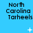 Blue background with repeated 'North Carolina Tarheels' text and varying white star-like animations.