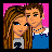 Pixelated cartoon-style buddy icon featuring two characters on a pink background with "I Love You" text in black pixel font.