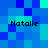 Pixelated blue and cyan with four instances of the text 'Natalie' in black pixel font at top-left, top-right, bottom-left, and bottom-right positions