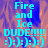 Pixelated cyan text on a blue-orange gradient background with a repeating smiley face pattern.