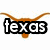 A pixelated graphic with 'texas' and '#1' text elements connected by a brown curved line on a white background.