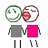 Pixelated icon shows two figures holding hands with stylized faces, one green and one brown, against a white background; pink text reads 'Jamie + Nate', '2gether since', and '4-7-06' on light blue.