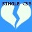 Pixelated blue background with two white broken hearts and black text reading SINGLE <33 above each heart.