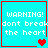 Four cyan with red borders display "WARNING! dont break the heart" text and heart symbols in pixel art style