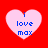 Four heart-shaped icons with blue text "i love max" on a red background, each showing slight variations in pixelation and color saturation.