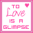 nine square with pink borders, each containing text and heart symbols in pink and white