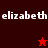 Four display the name 'elizabeth' in white pixelated text on red and dark red backgrounds with a red star and black star icon
