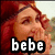 A four- shows a person with red hair and a headband, covering their mouth in three while the top-left displays 'bebe' text