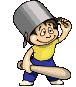 Pixelated character in yellow shirt and blue pants holding baseball bat, wearing gray helmet, with three distinct facial expressions and hand positions across frames.