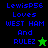 Pixelated text reads 'LewisP56 Loves WEST HAM And RULEZ' with a star symbol, displayed on black and green backgrounds.
