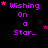 Purple text reading "Wishing On a Star.." with pink and purple stars on a black background, animated with star positions shifting across frames.
