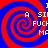 Red and blue spiral background with repeated pixelated text 'A SII FUCH MA' in white, arranged in a pattern