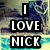 Static image with text "I LOVE NICK" and "ALWAYS AND FOREVER" over a blue and yellow patterned background, plus date "1/18/08" at bottom.