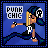 Animated contact sheet of a pixel art punk rock doll character running across multiple frames with consistent text and color scheme.