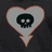 Heart-shaped icon with a skull inside, arrow pointing down from heart's bottom tip.
