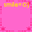 Pixelated pink background with yellow text and red decorative elements arranged in a pattern