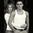 A pixelated black-and-white photo of two people in a close embrace on the left, with bright blue text reading "I want this to be me and MY LOVE!!!" on a solid pink background.