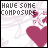 Pixelated of nine showing text "HAVE SOME COMPOSURE AND WHERE IS YOUR POSTURE?" with pink hearts on a white background, some displaying partial or faded text