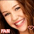 six identical smiling faces with brown hair, each featuring a pink 'FAN' text and heart symbol below the face