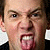 A 2x2 contact sheet of a pixelated animated icon featuring a person sticking out their tongue, large white text reading "luv pierre," and a star-topped wand on black background.