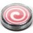 A circular icon with concentric pink and white spiral patterns on a dark gray background, rendered in low-resolution pixel art style.