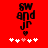 Red background with black text 'SW and JR' above a heart, and six white/pink hearts below; left frame shows three white hearts, one pink heart, two white hearts; right frame shows two white hearts, one pink heart, three white hearts.