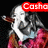 Two pixelated figures with white faces and dark hair, wearing pink clothing, against a black background; red text labels above and below each figure.