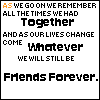 identical text-based icons with 'Friends Forever.' at the bottom, each displaying variations in colored text accents