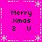 Pixelated pink background with white dashed borders and snowflake corners, displaying four identical text blocks reading 'Merry Xmas 2 U' in black pixel font.